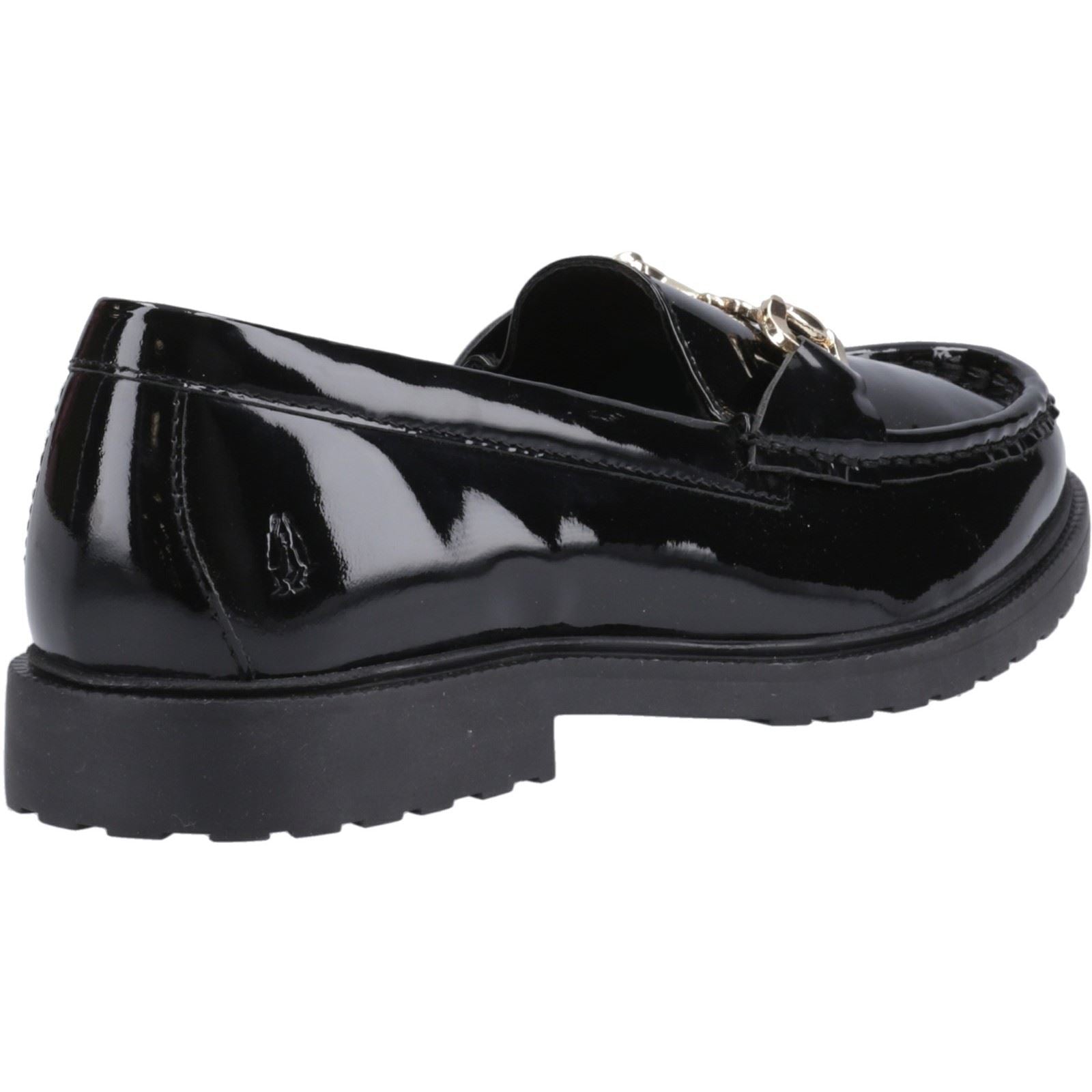 Hush Puppies Verity Patent Snaffle Mocassins Noirs Pour Femmes En Cuir