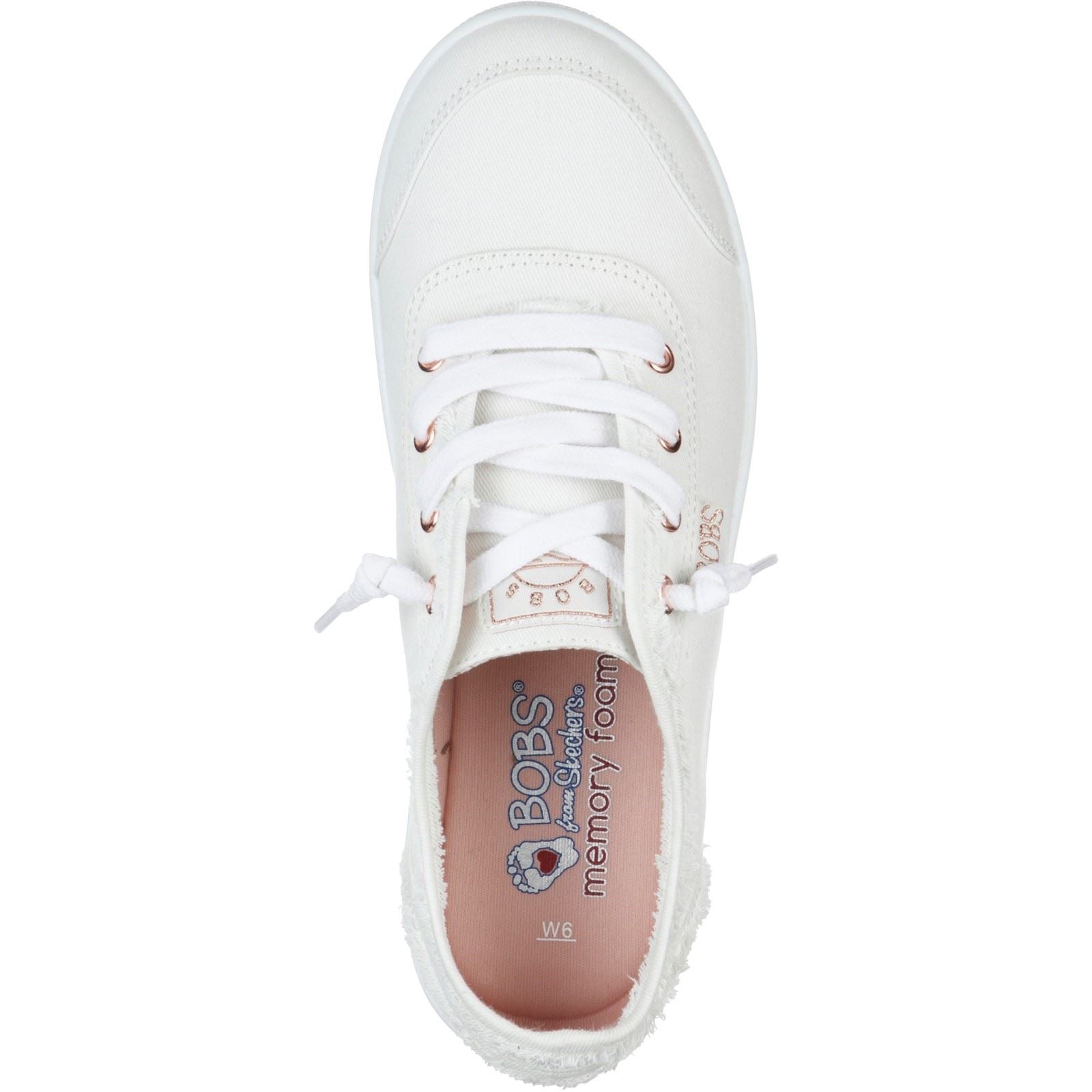 Skechers BOBS B Cute Baskets Blanches En Coton Pour Femmes