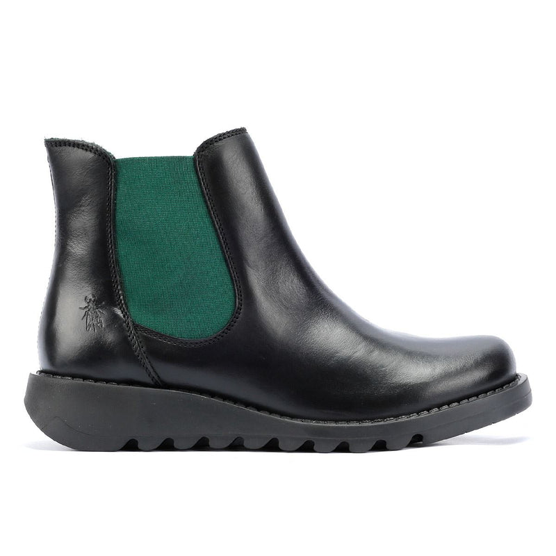 Fly London Salv Bottes Noires En Cuir Pour Femmes