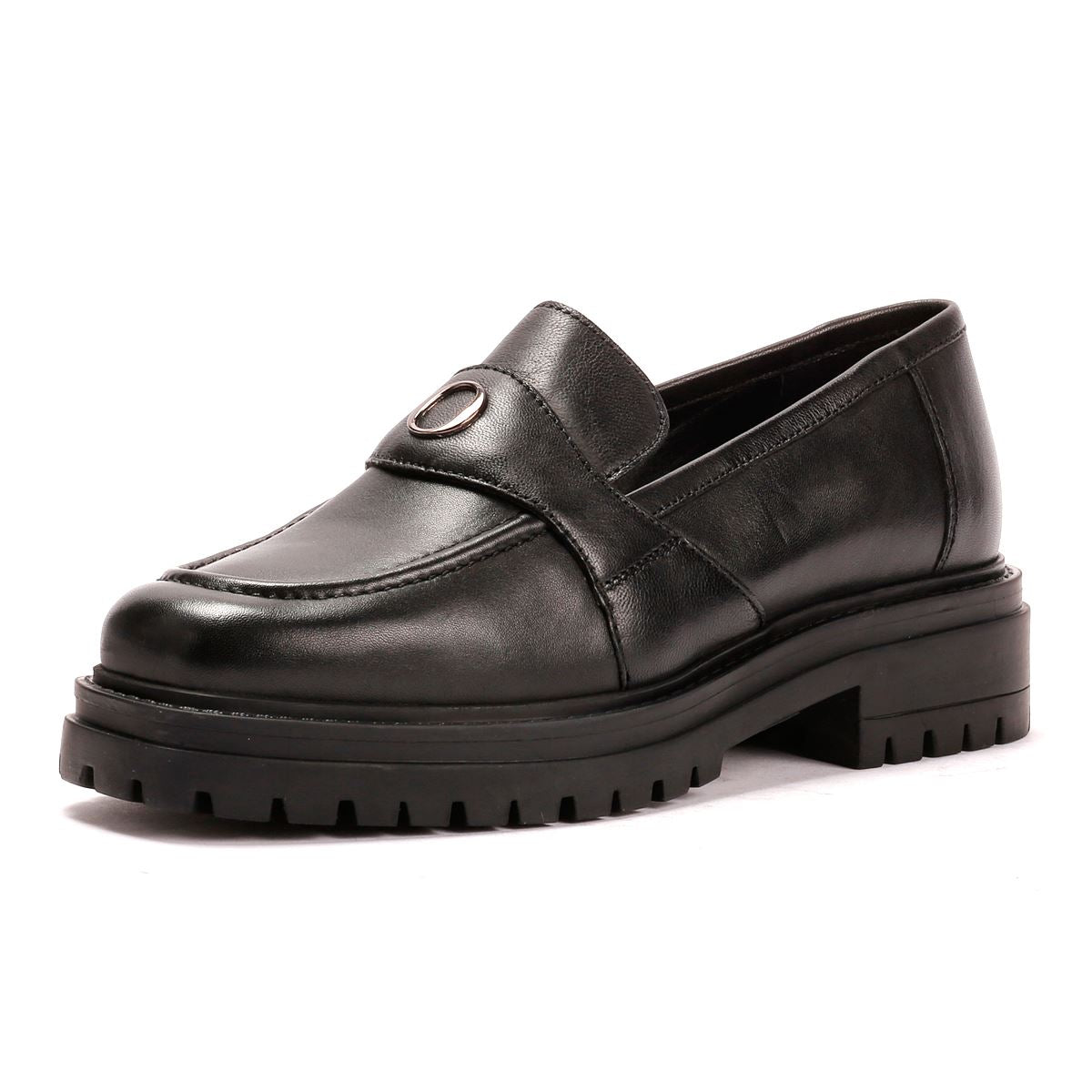 Osprey London The Greenwich Mocassins En Cuir Pour Femmes Noirs