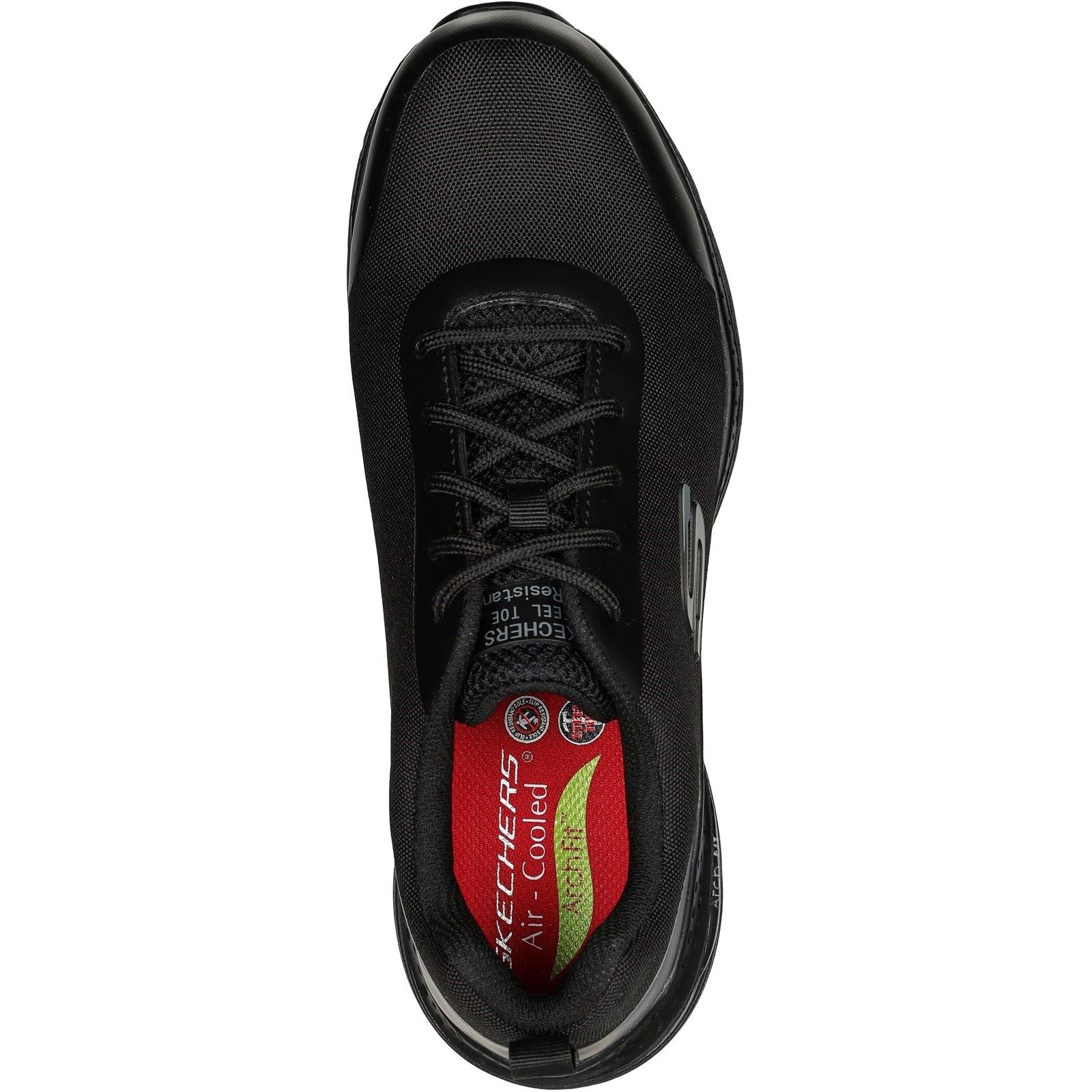 Skechers Workwear Arch Fit SR Ringstap Baskets De Sécurité Noires Pour Hommes En Textile