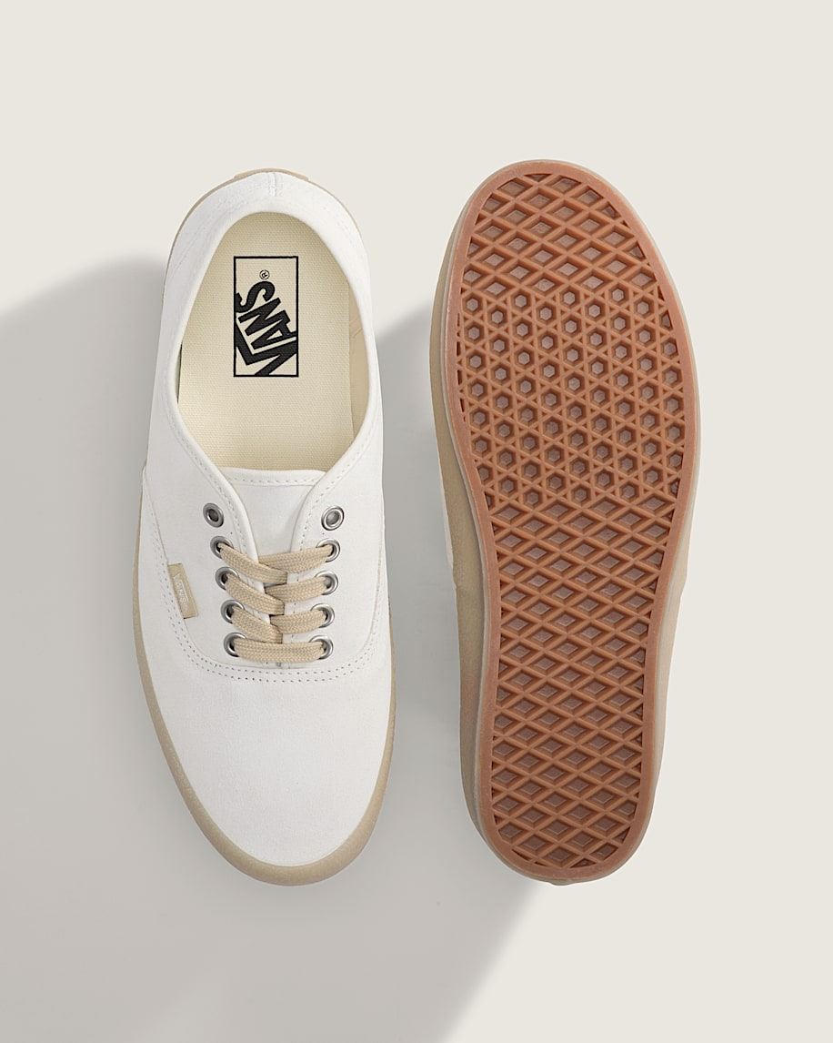 Vans Authentic Crepe Baskets Blanches En Cuir Pour Hommes