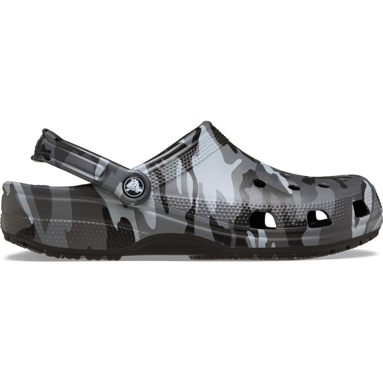 Crocs Classic Camouflage Clog Sabots En Thermoplastique Pour Hommes Noirs/Gris Ardoise