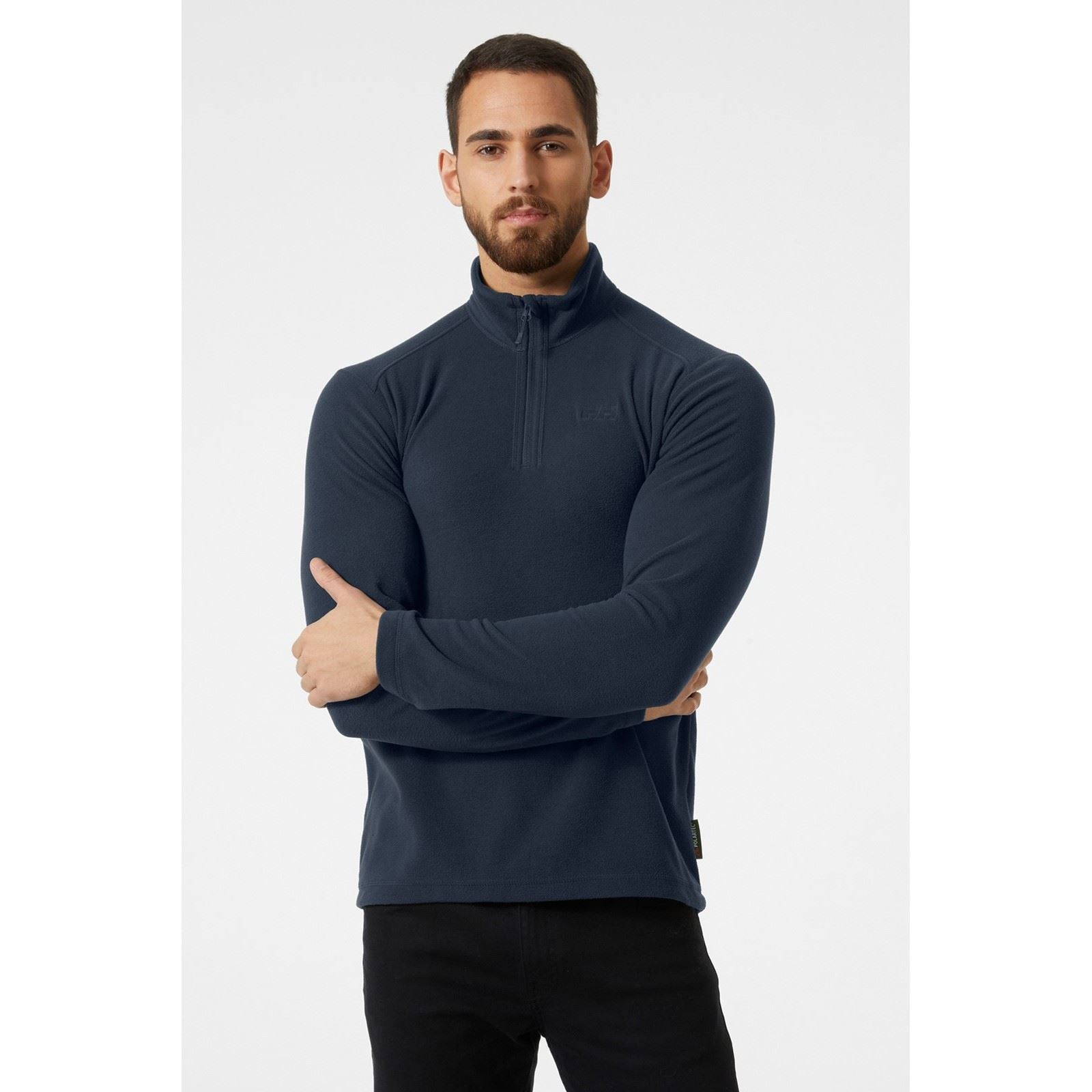 Helly Hansen Sport Daybreaker 1/2 Zip Pull En Polaire Bleu Pour Hommes En Polyester