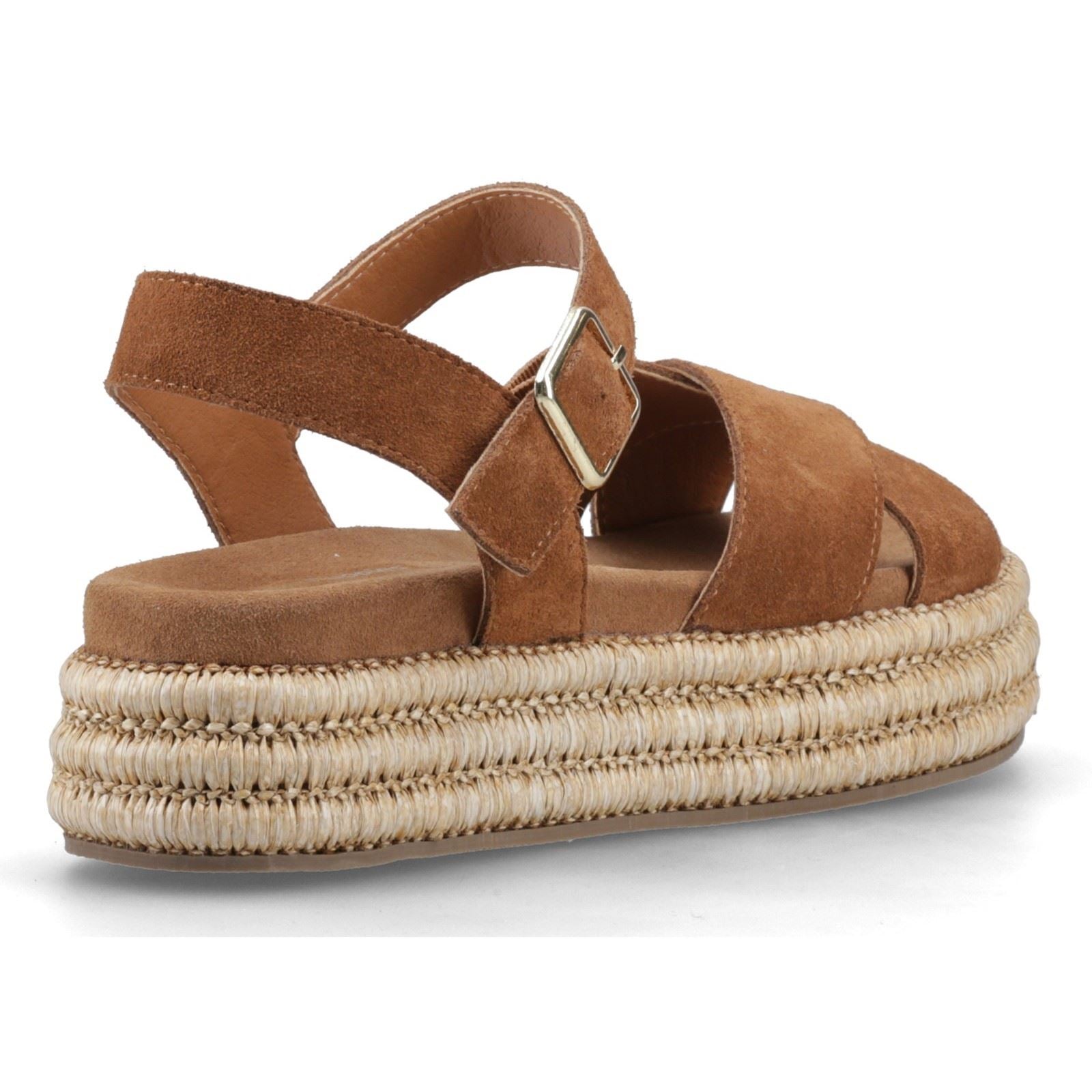 Hush Puppies Rosa Rafia Sandales En Cuir Pour Femmes Couleur Caramel