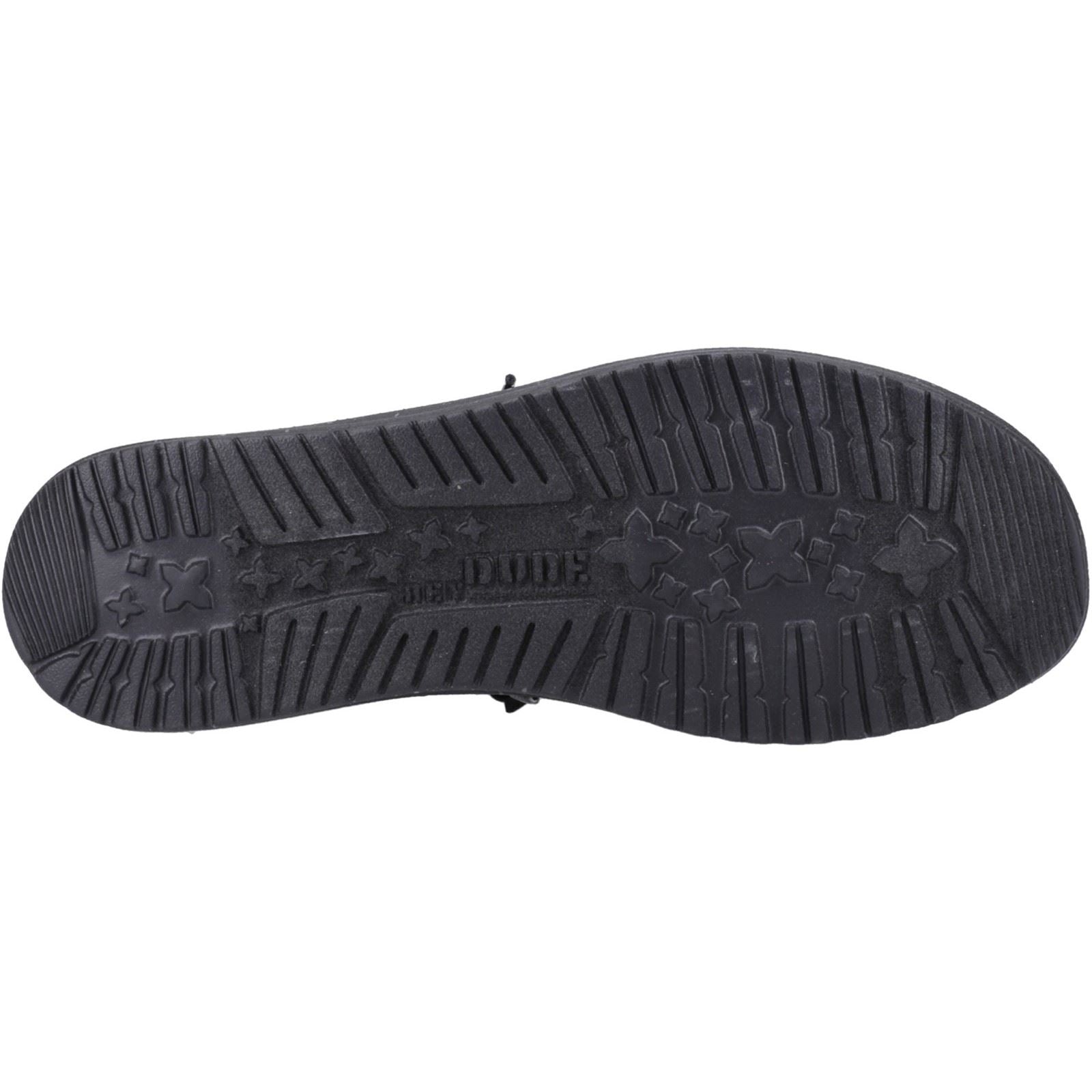 HEYDUDE Wally Canvas Chaussures Bateau Noires Pour Hommes En 100% Coton