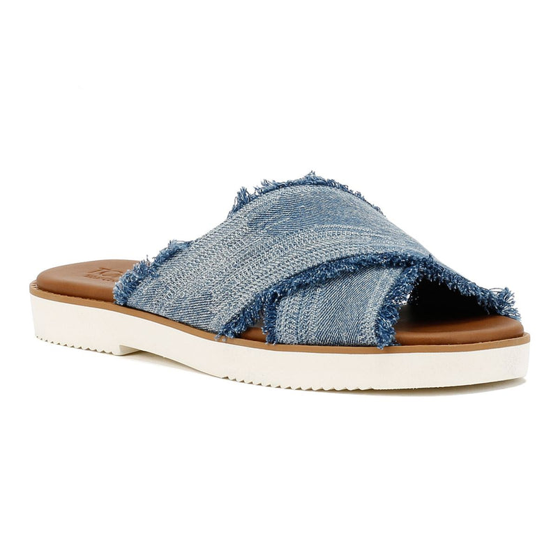 TOMS Mae Crossover Sandales Bleues En Denim Pour Femme