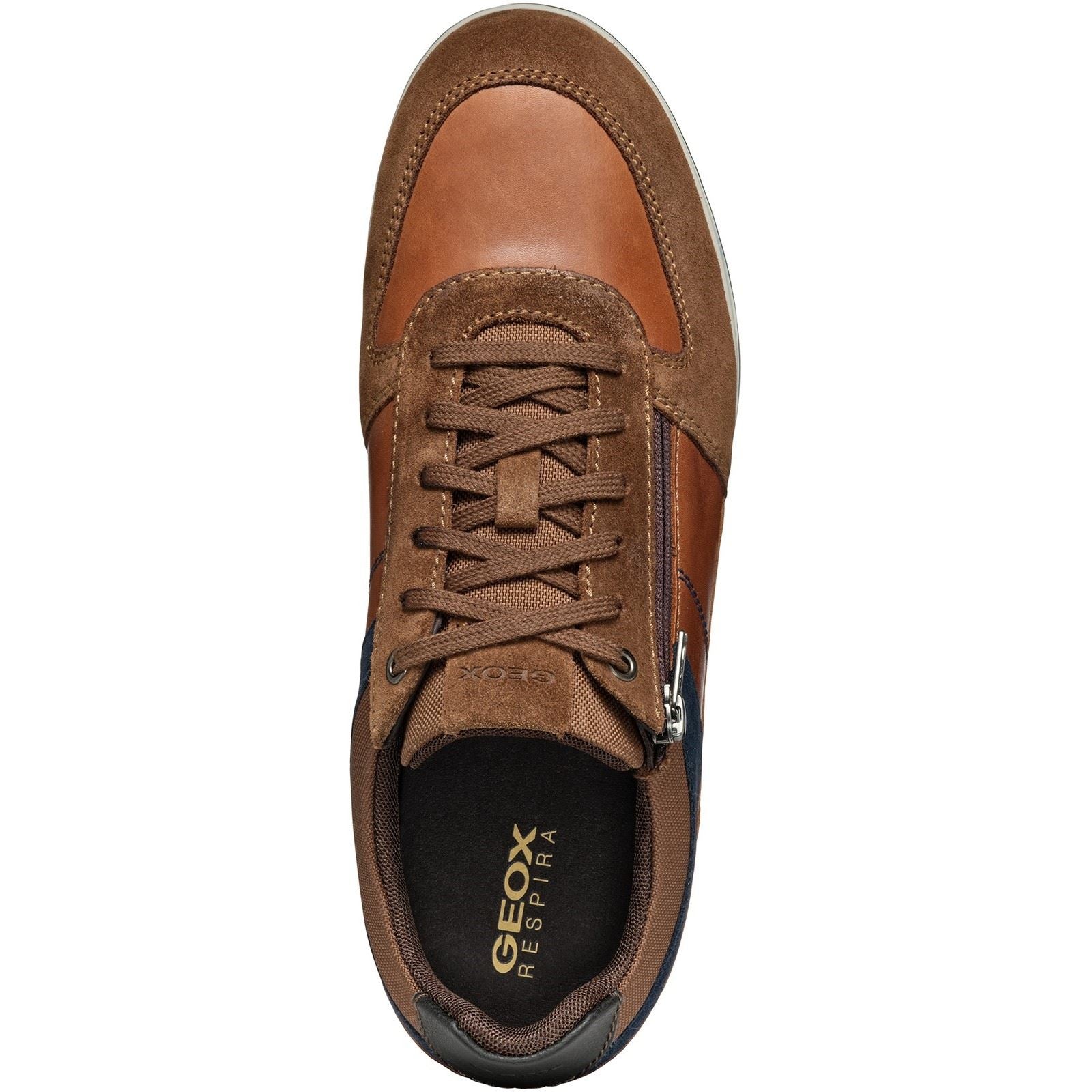 Geox U Renan B Baskets Brown/Navy Pour Hommes Suede