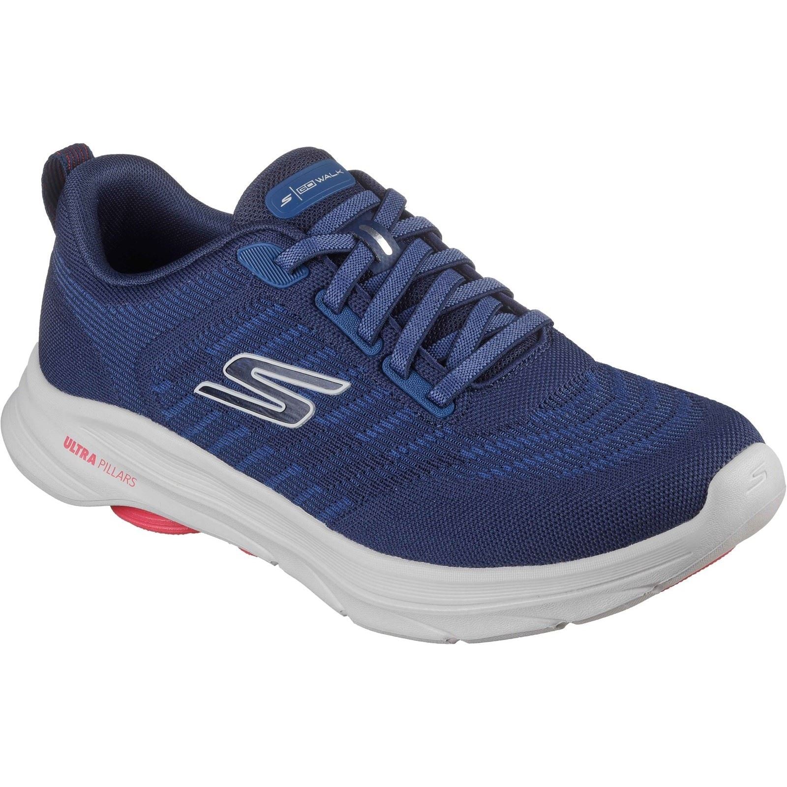 Skechers GO Walk 8 Day Baskets En Textile Pour Hommes Bleu Marine/Rouge