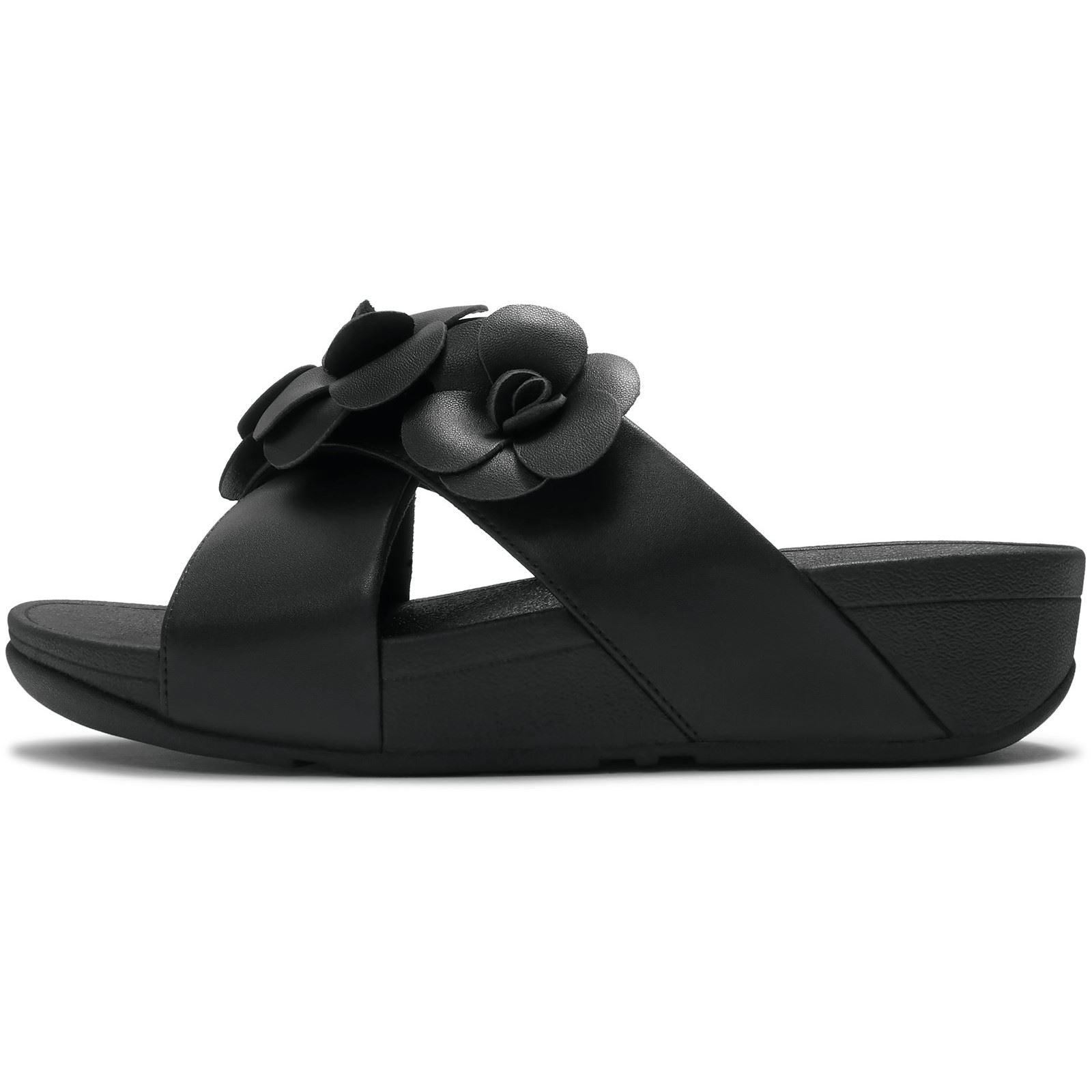 Fitflop Lulu Flower Sandales Noires En Polyuréthane Pour Femmes