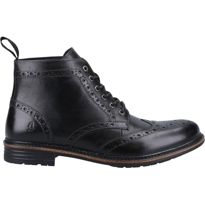 Hush Puppies Joshua Bottes Noires En Cuir Pour Hommes