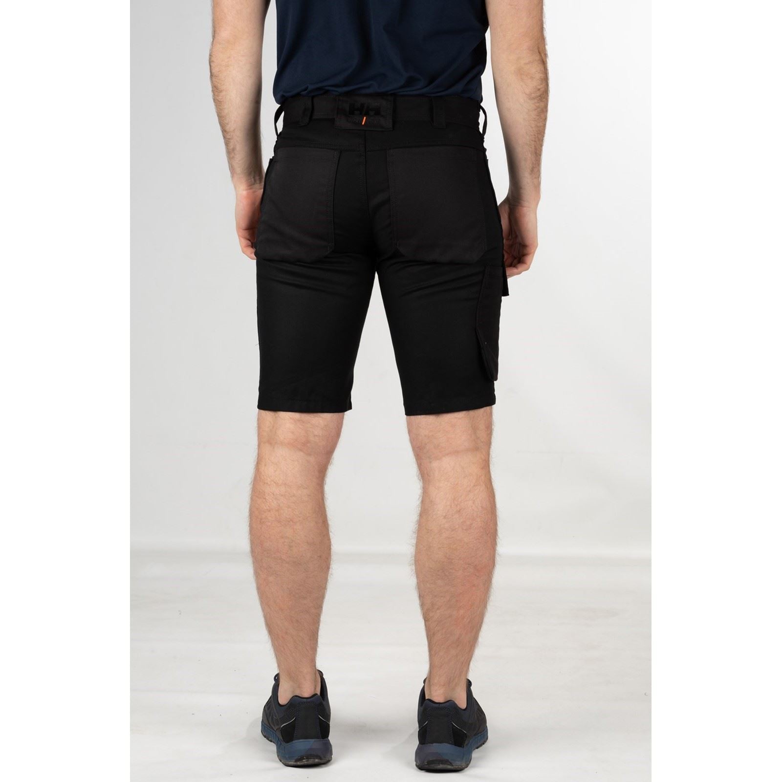 Helly Hansen Workwear Oxford Service Shorts En Coton Pour Hommes Noirs Jusqu'aux Genoux