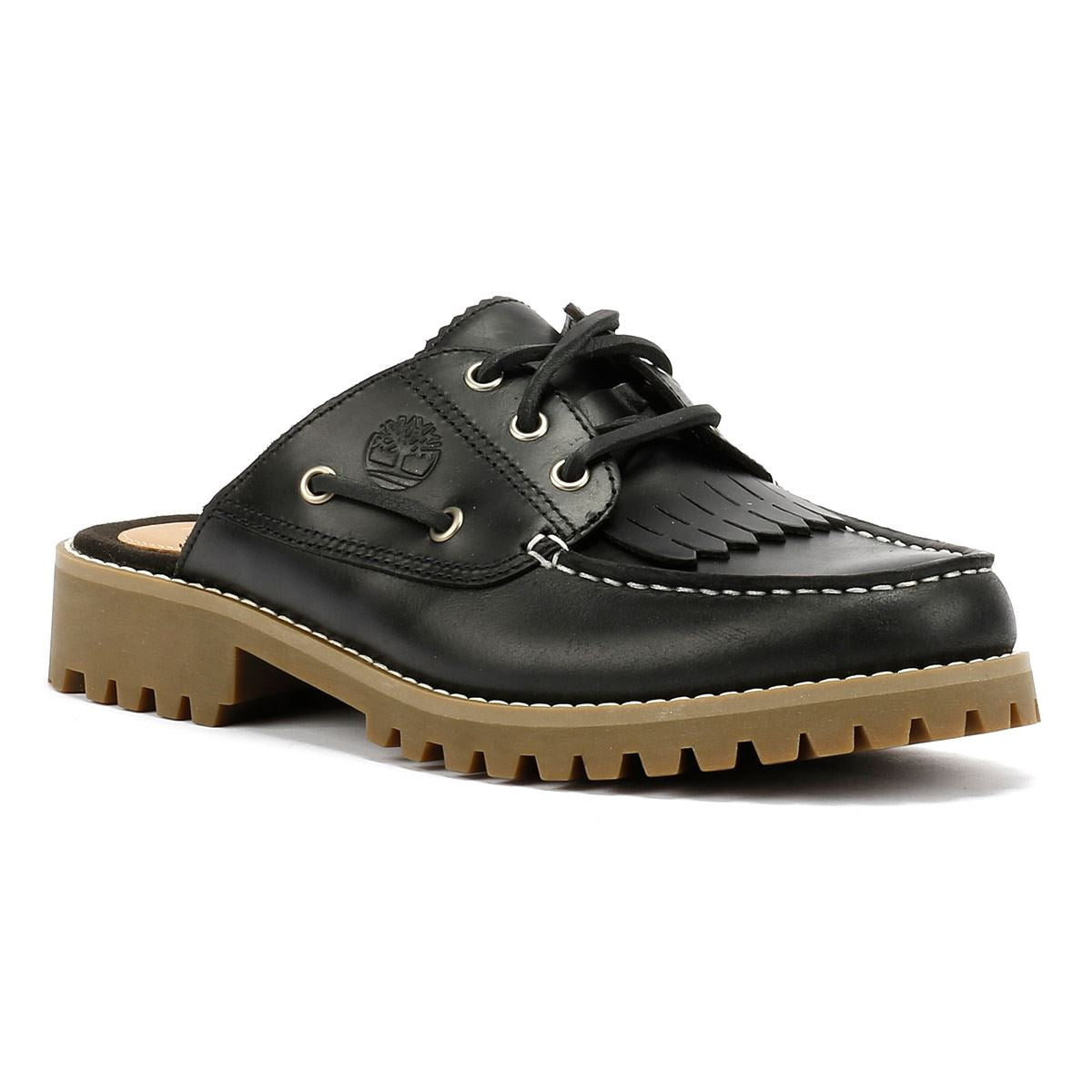 Timberland Noreen Mules Noires En Cuir Pour Femmes