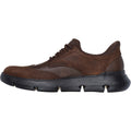 Skechers Garza Sully Chaussures À Lacets En Cuir Pour Homme De Couleur Cacao