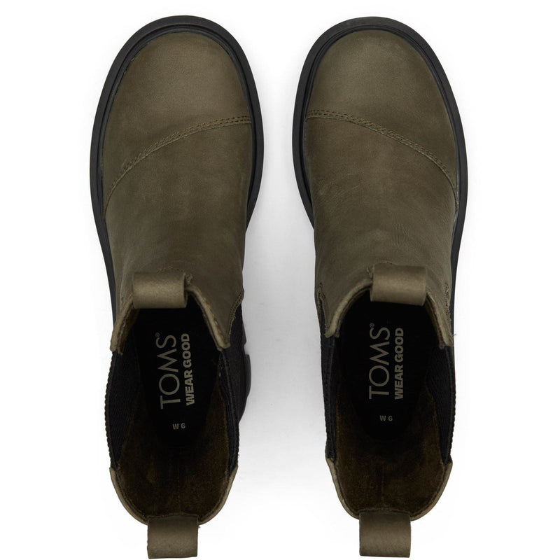 TOMS Rowan Bottes En Cuir Pour Femmes Couleur Olive