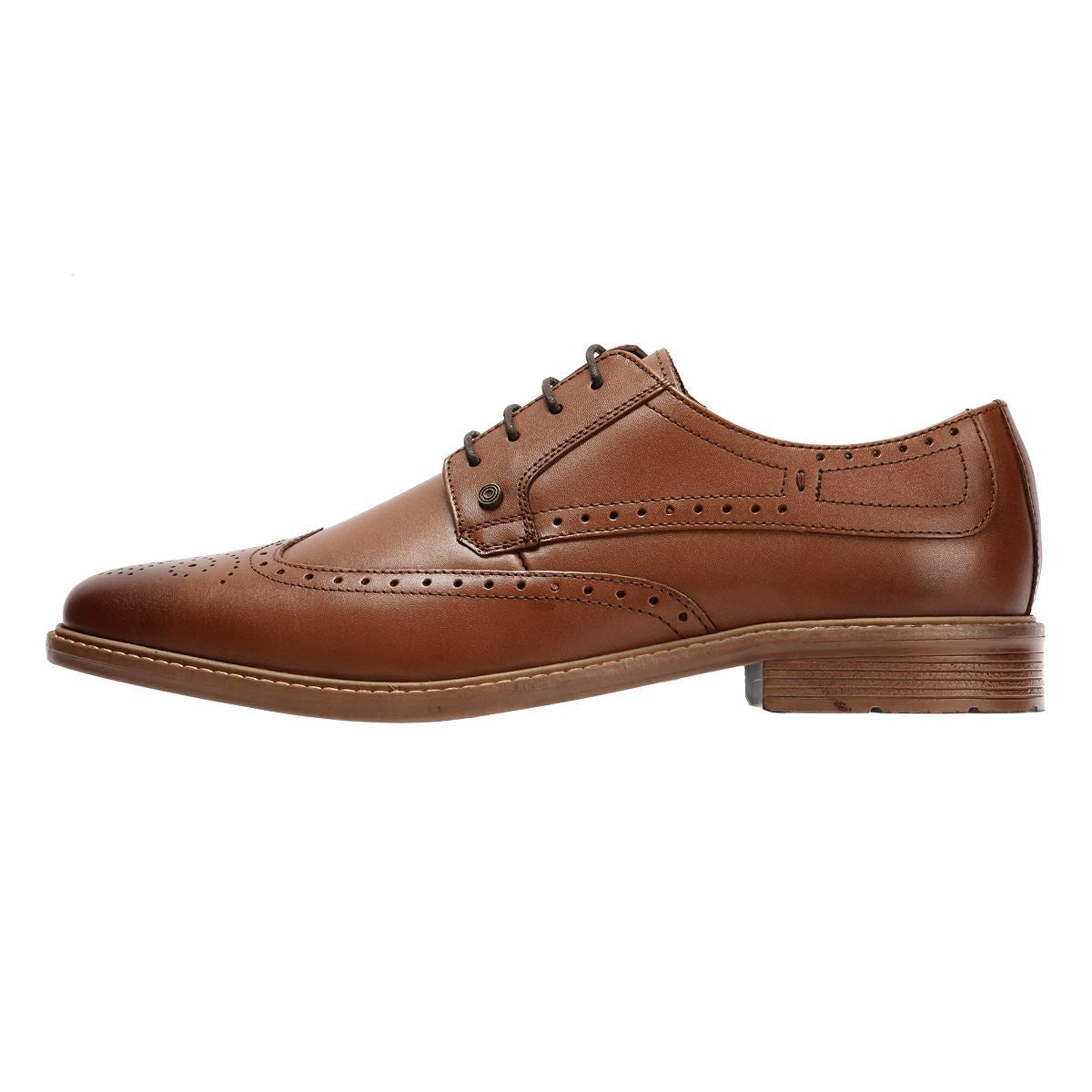Lambretta Stockton Chaussures En Cuir Pour Hommes Brunes À Lacets