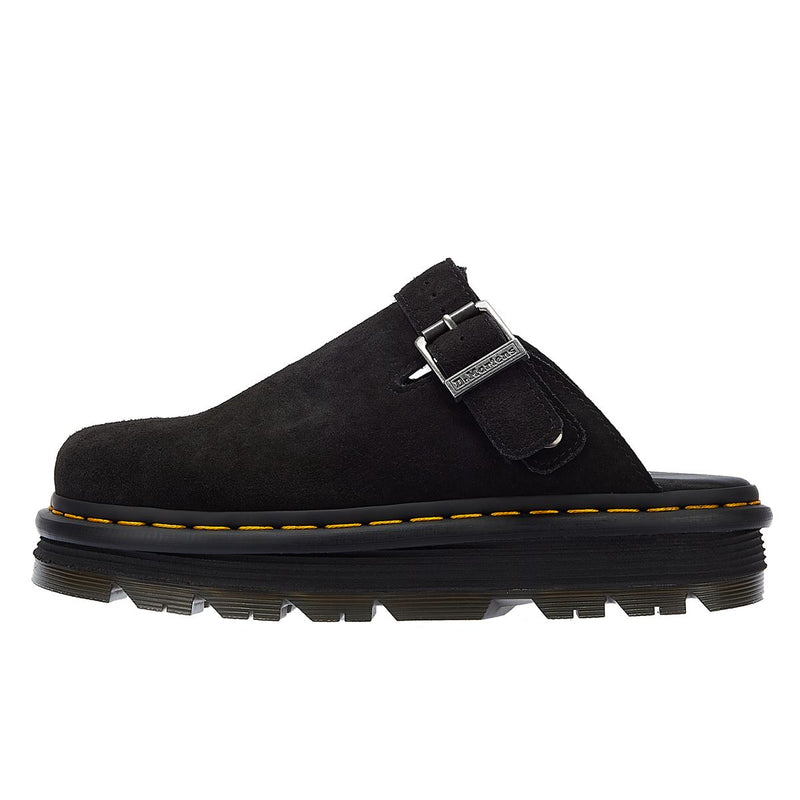 Dr. Martens Sabots En Daim Noir Zebzag.