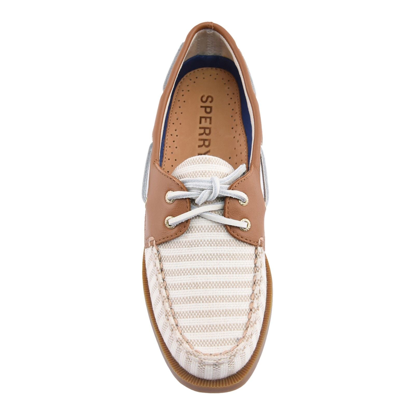 Sperry Authentic Original Bateaux En Textile Pour Femmes Blancs/Naturels