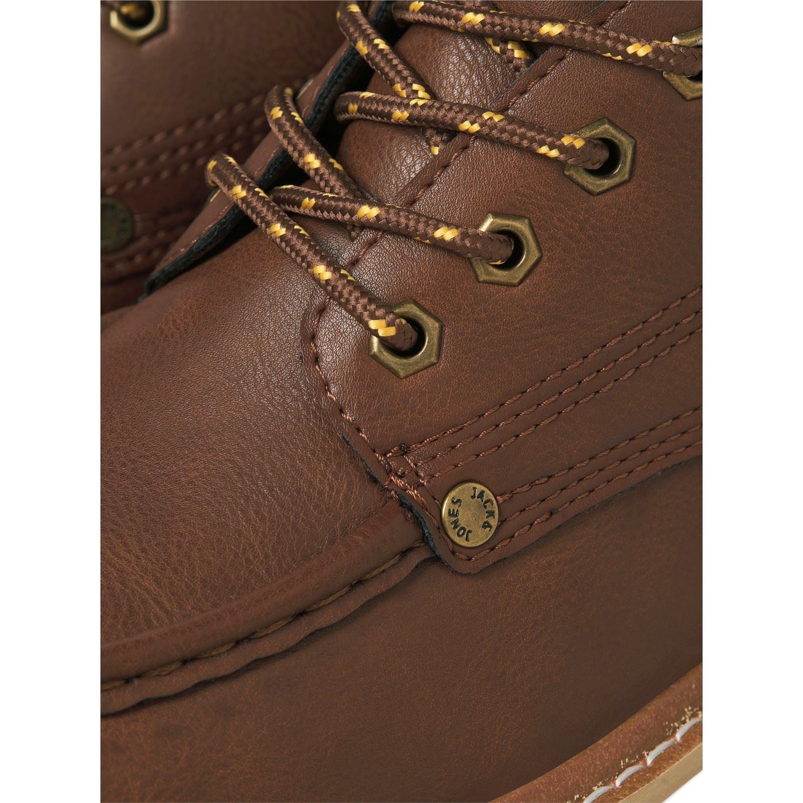 Jack & Jones Archway Moc Bottines En Cuir Synthétique Pour Hommes Cognac
