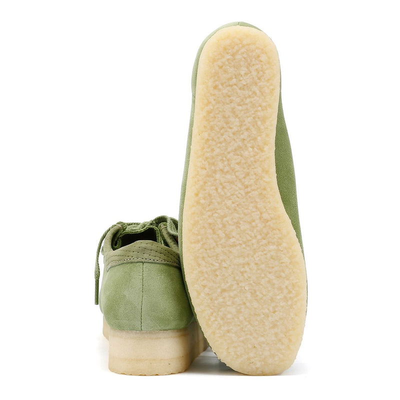 Clarks Originals Wallabee Chaussures Vertes Pour Femmes En Suède