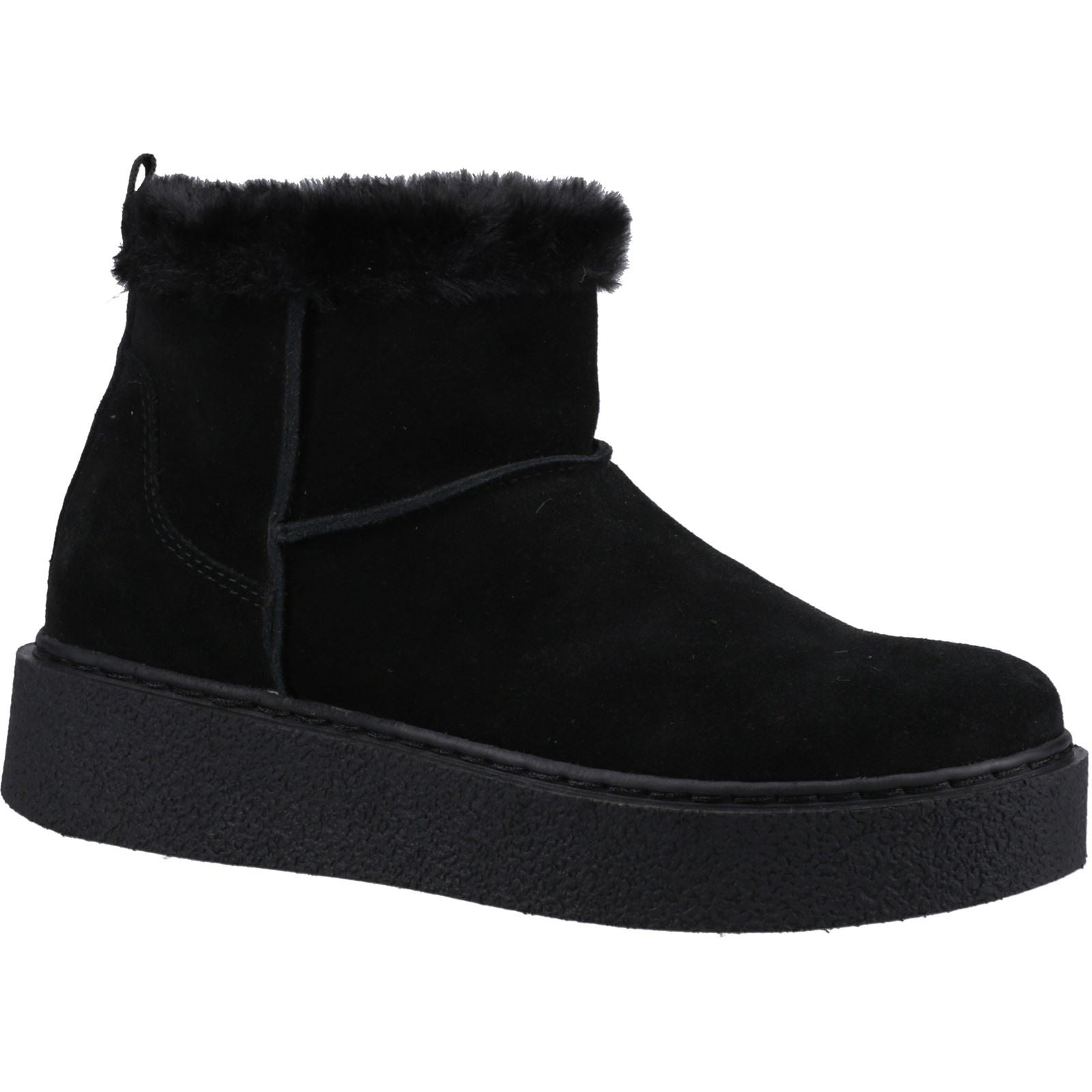 Hush Puppies Becca Bottines D'hiver Pour Femmes En Suède Noir