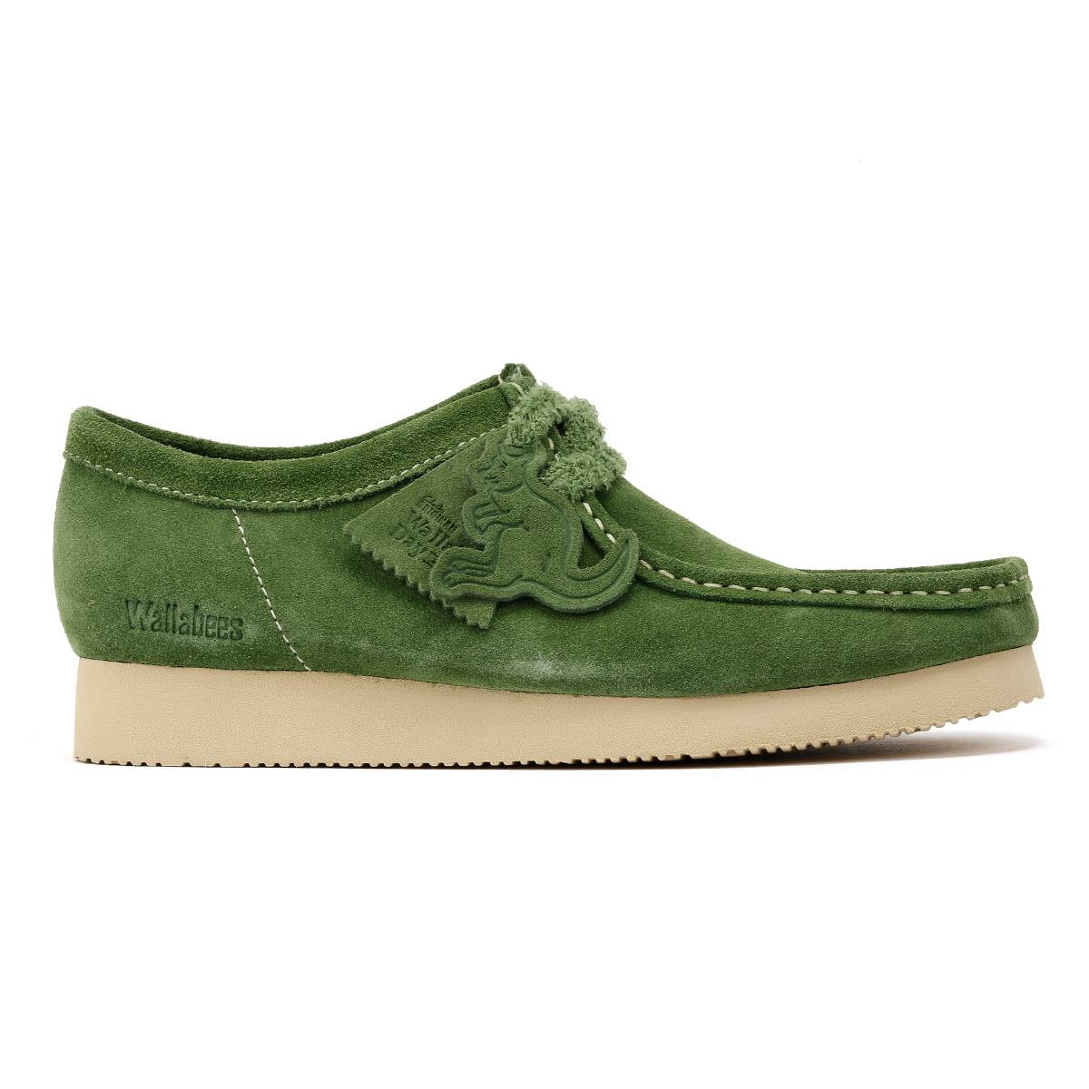 Clarks Originals Wallabee Day Chaussures À Lacets Vertes Pour Hommes En Daim