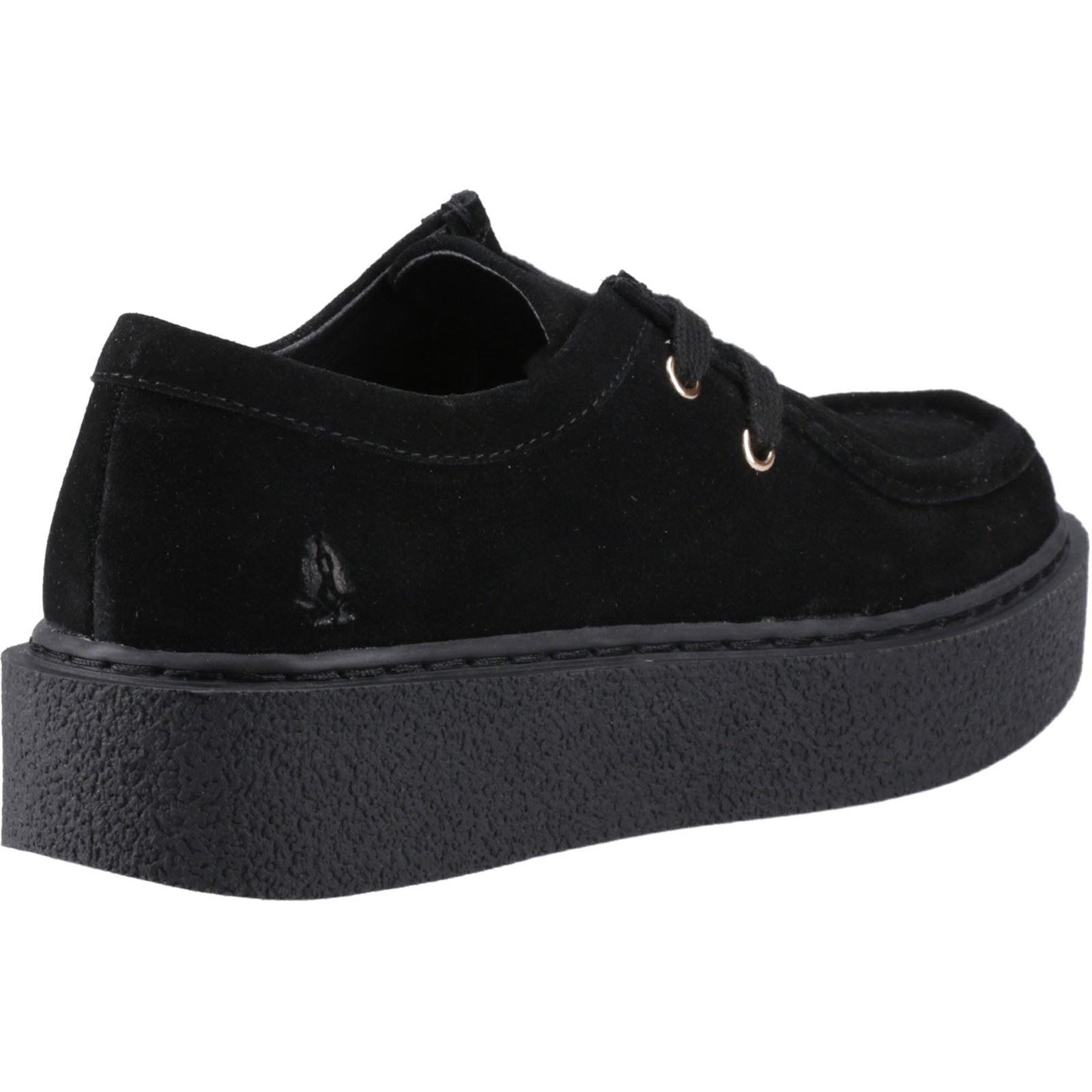 Hush Puppies Bridie Suede Chaussures Mocassins Noires Pour Femmes En Cuir