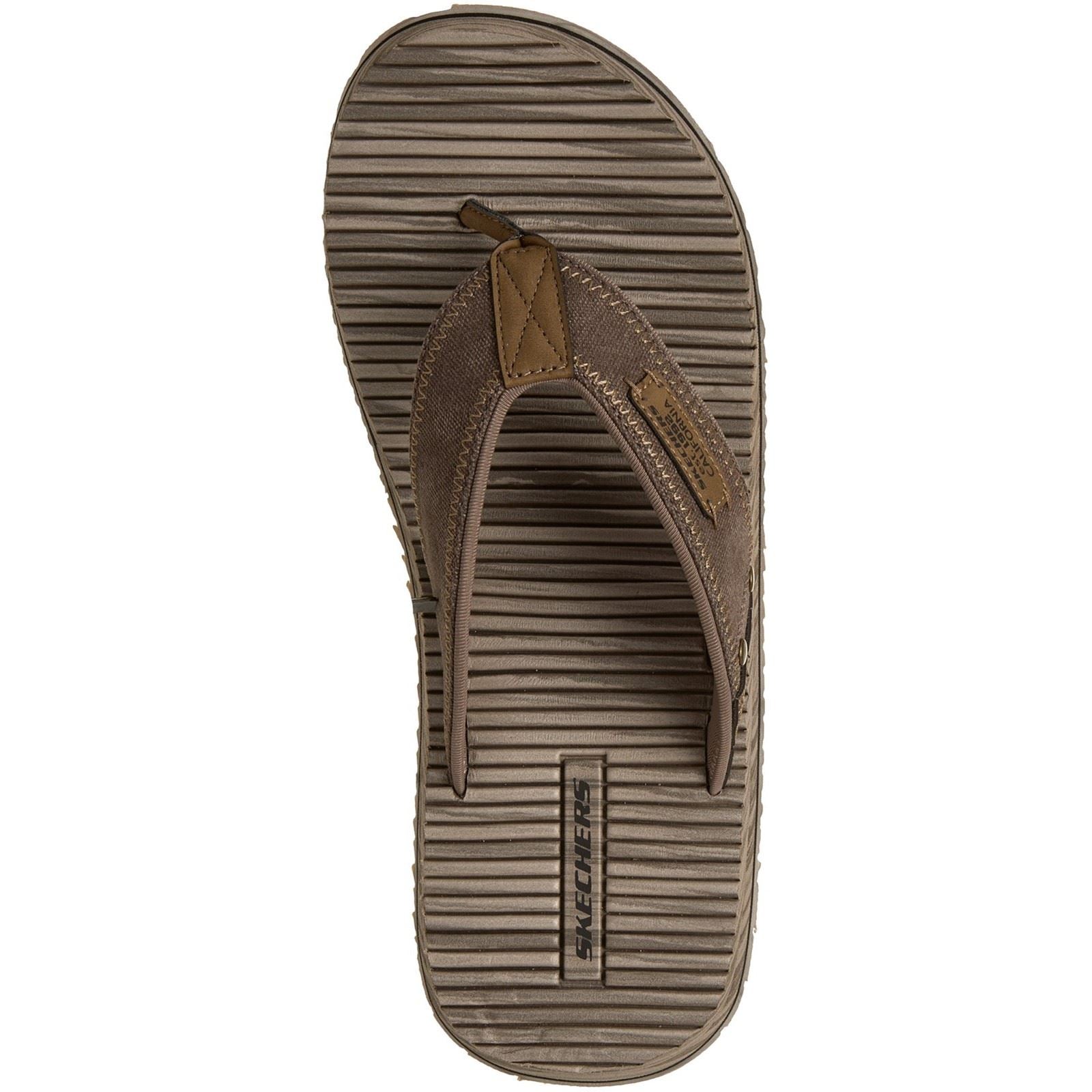 Skechers Quill Tongs En Textile Pour Hommes Marron