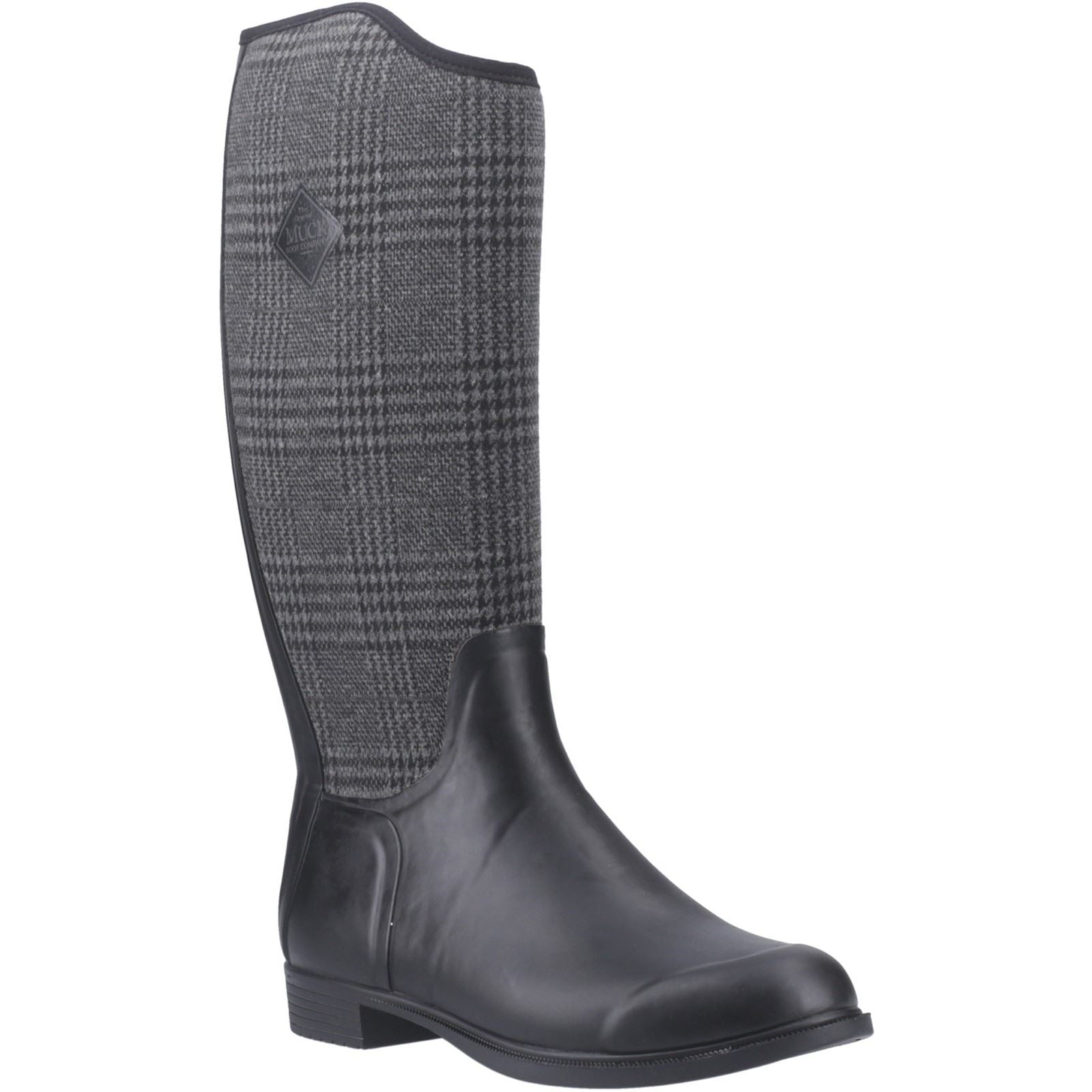 Muck Boots Derby Tall Bottes D'hiver Hautes À Carreaux Noires En Caoutchouc Pour Femme