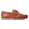 Base London Stern Chaussures Bateau En Cuir Pour Hommes, Couleur Tan Brûlé