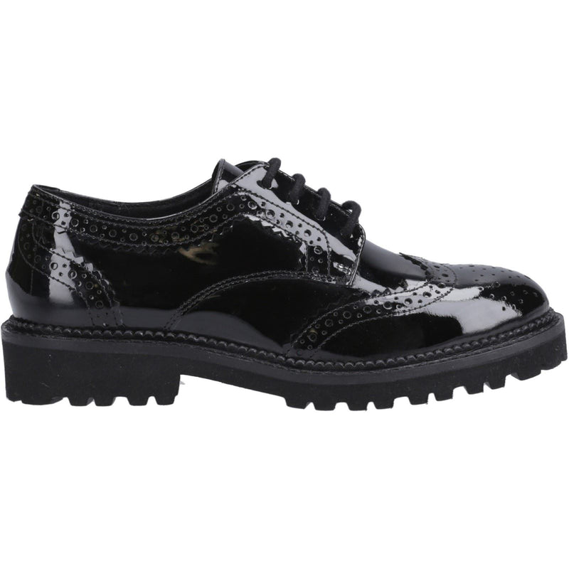 Hush Puppies Gabi Lace Up Chaussures Noires Pour Filles En Cuir