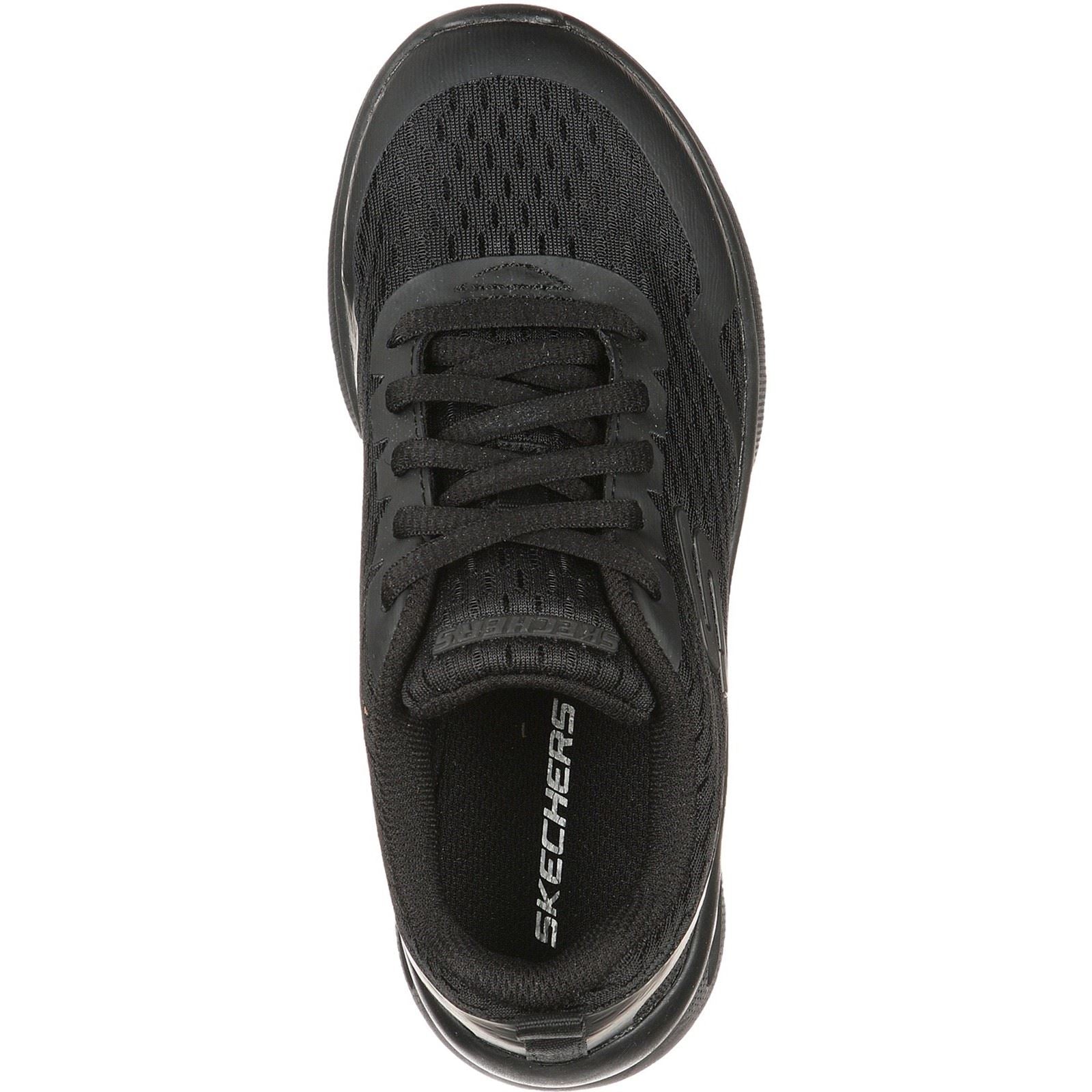 Skechers Microspec Max Chaussures De Sport En Polyester Noir Pour Garçons En Textile Et À Garniture.