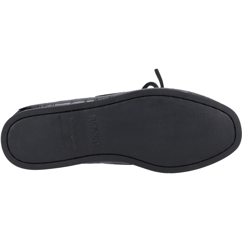 Sperry Authentic 2 Eye Chaussures Bateau Noires En Cuir Pour Femme