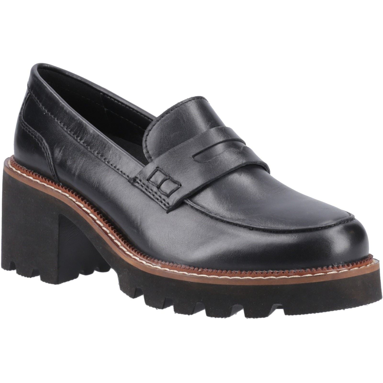 Hush Puppies Giavanna Mocassins Noirs Pour Femmes En Cuir