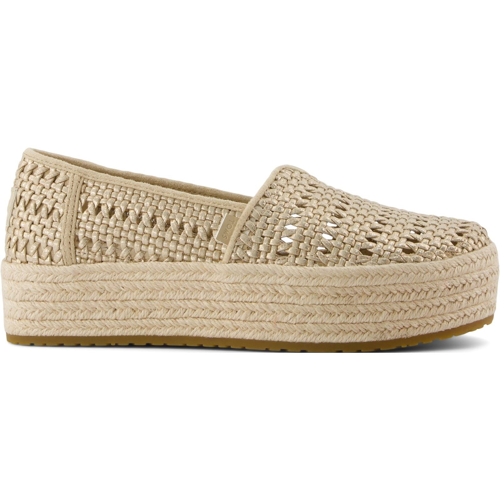 TOMS Valencia Espadrilles Champagne Femme En Textile