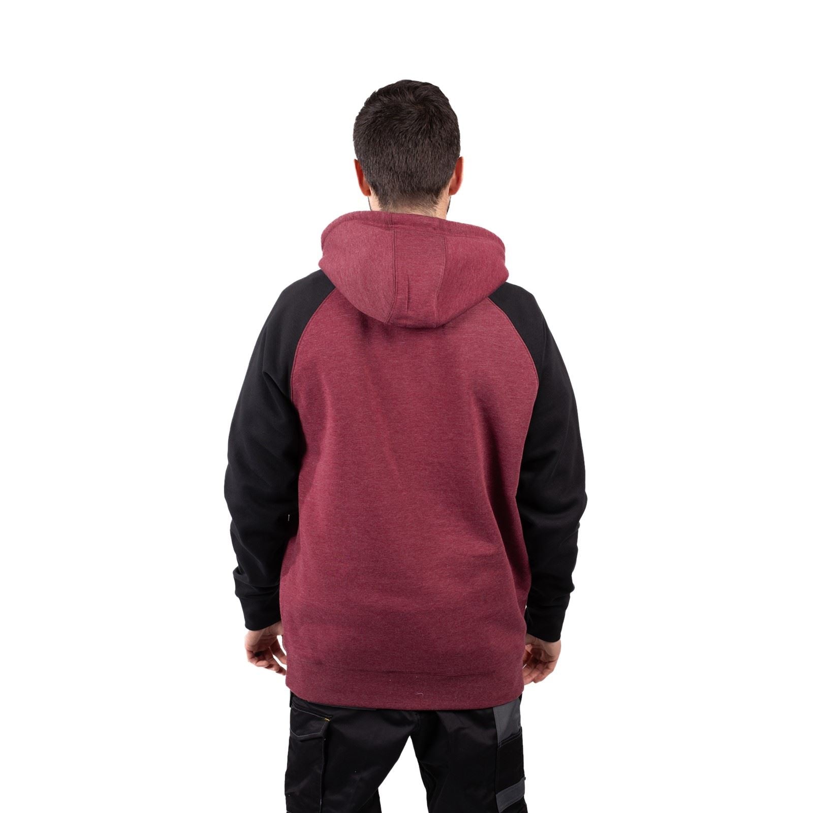 Caterpillar Raglan Sweat À Capuche Rouge En Coton Pour Homme