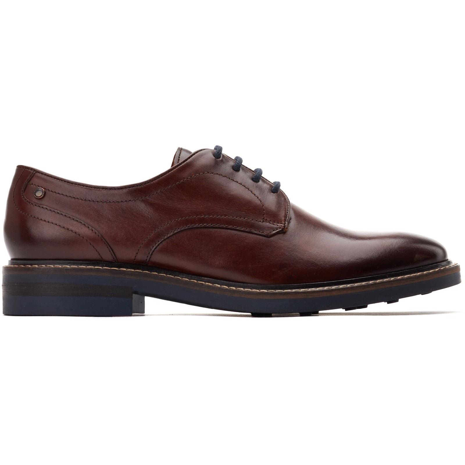 Base London Mawley Chaussures Oxford En Cuir Marron Brûlé Pour Hommes