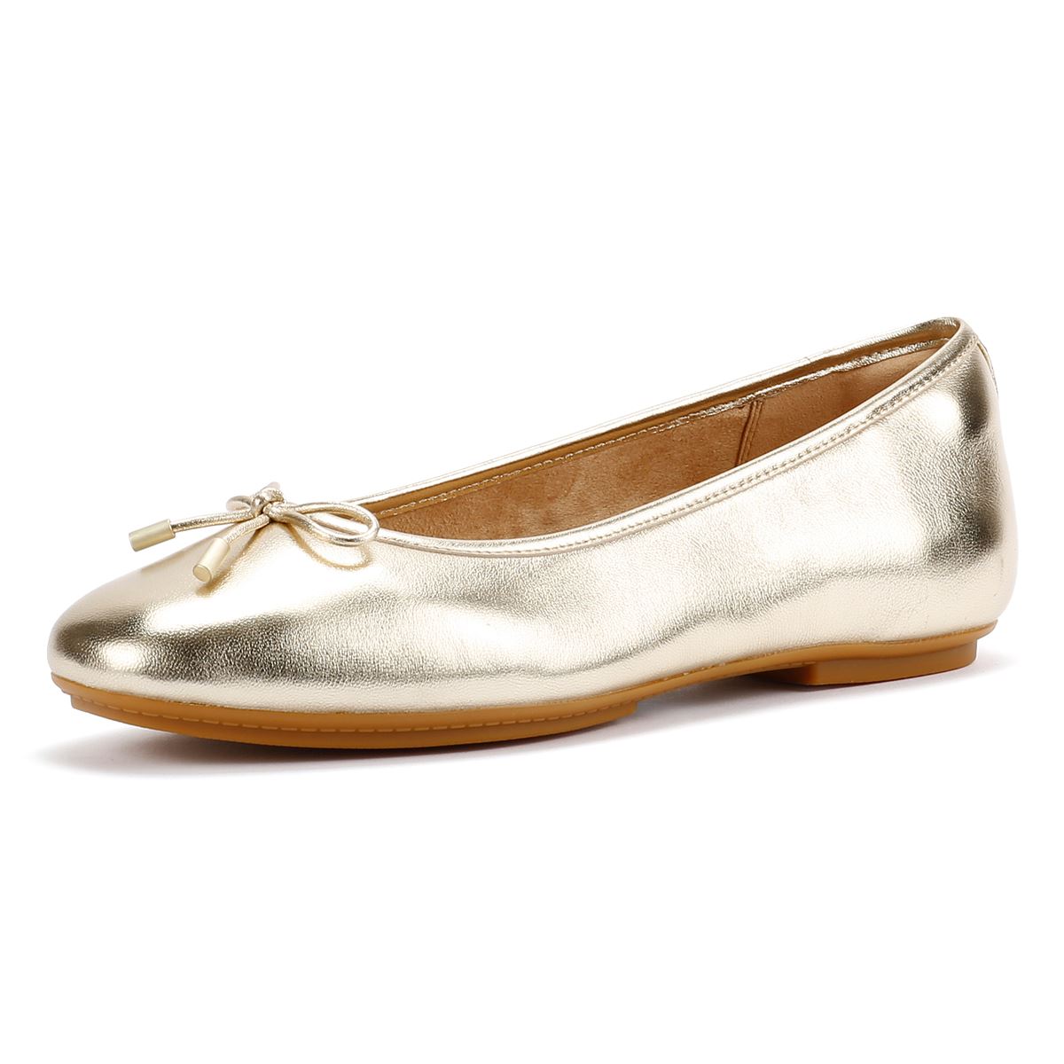FitFlop Delicato Femmes Plates En Cuir Métallisé Doré