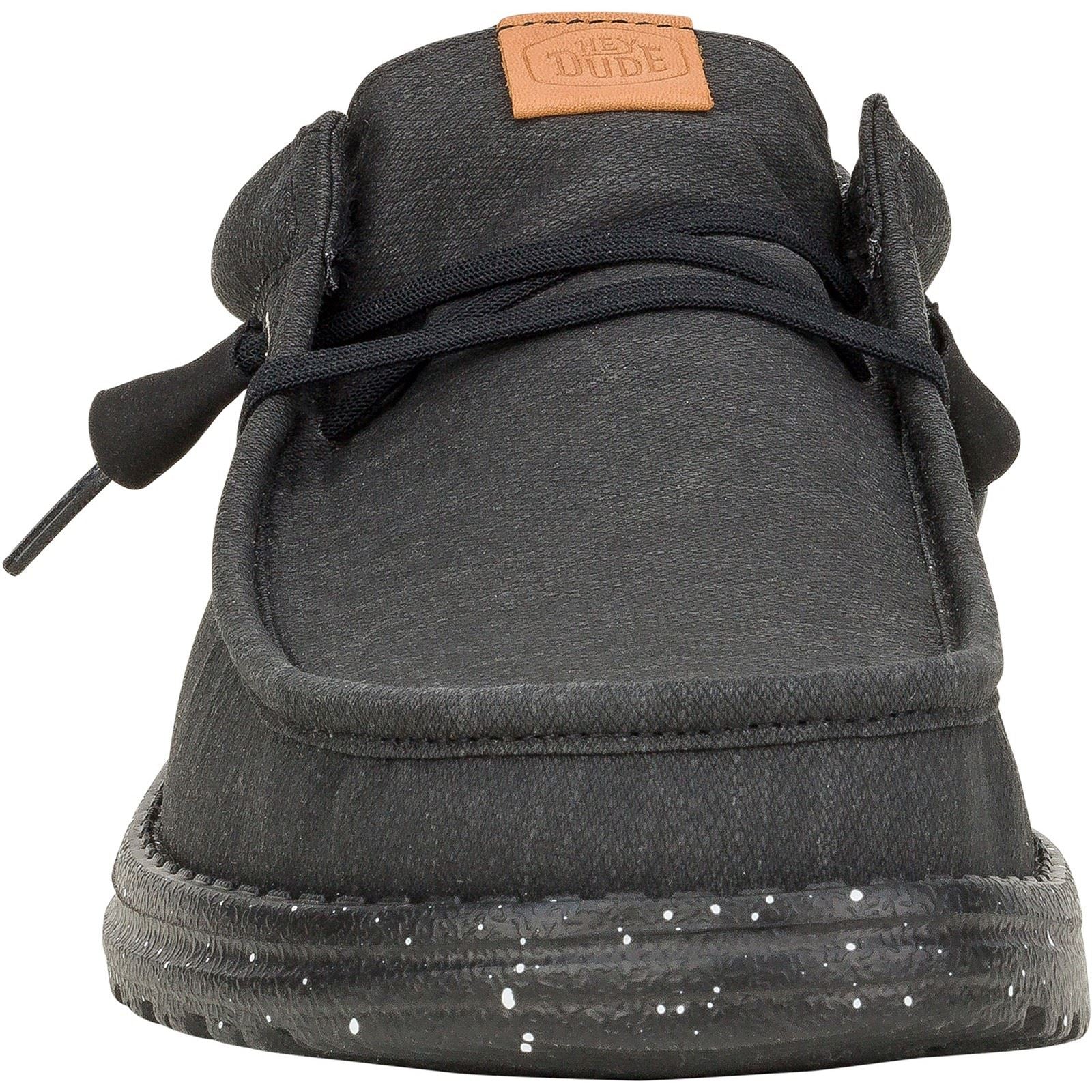 HEYDUDE Wally Elevated Basics Chaussures De Bateau Noires En Tissu Pour Hommes