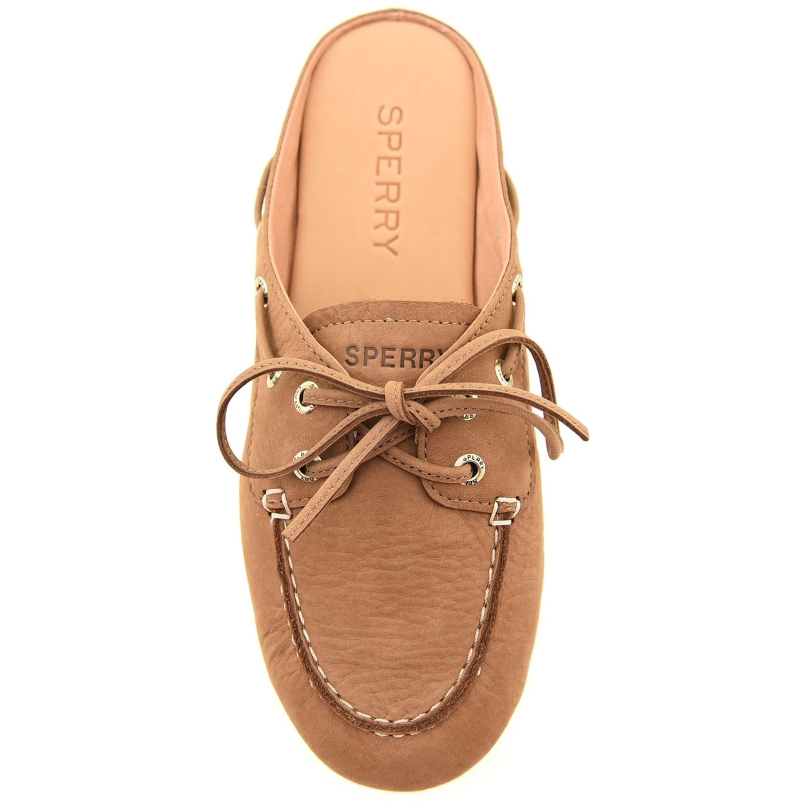 Sperry Slimboat Mules En Cuir Pour Femmes Tan