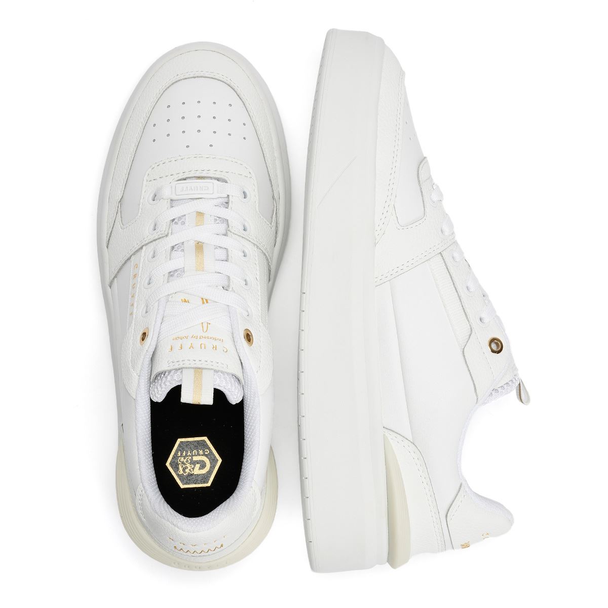 Cruyff Endorsed Tennis Baskets Blanches En Cuir Pour Hommes