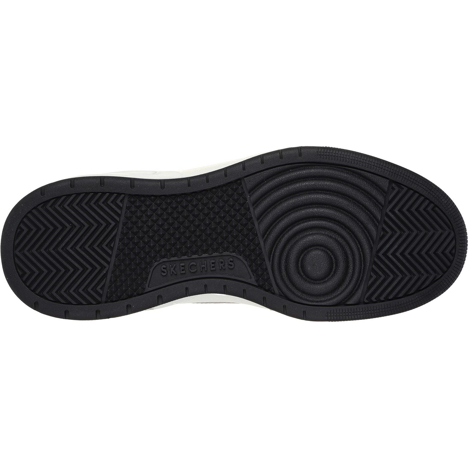 Skechers Uno Court Low-Post Baskets Pour Hommes En Cuir Blanc/Bleu