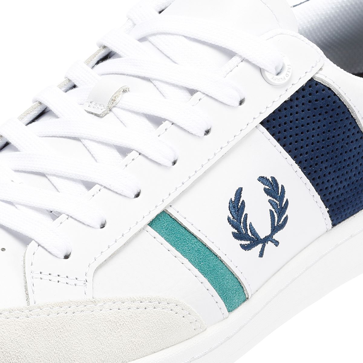 Fred Perry B725 Baskets Blanches En Cuir Pour Hommes