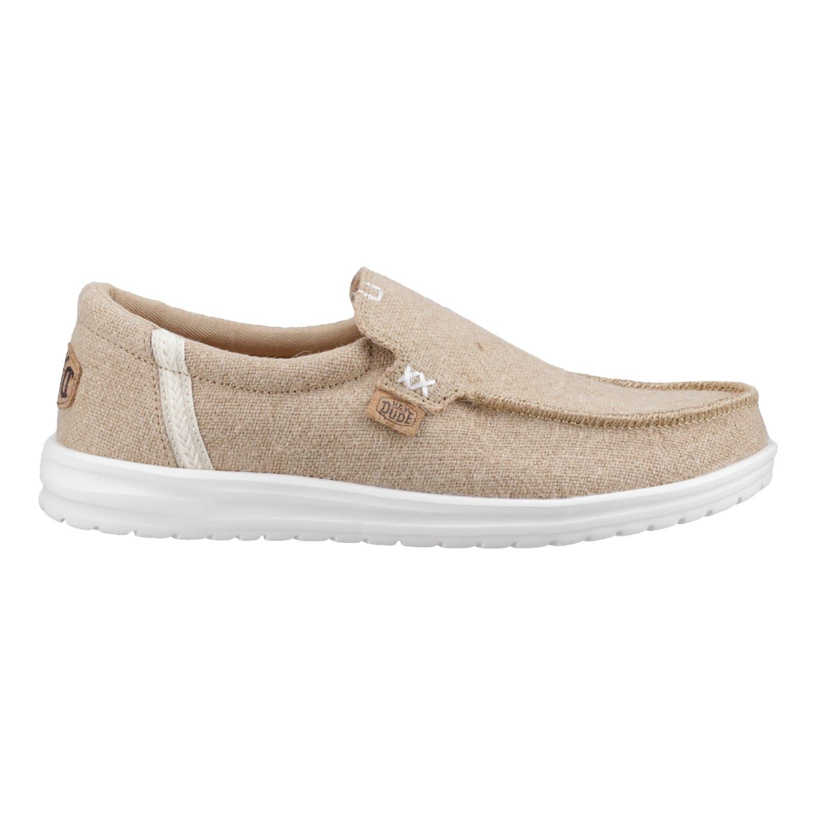HEYDUDE Mikka Jute Chaussures Mocassins Pour Hommes En Lin Couleur Crème Irlandaise