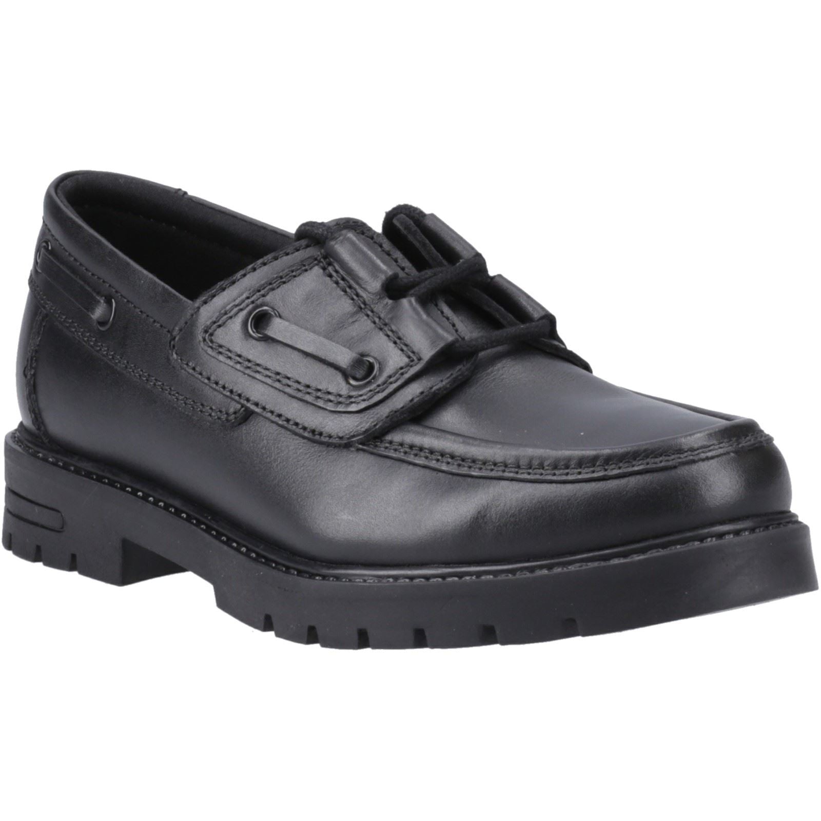 Hush Puppies Lucy Chaussures Bateau Noires Pour Filles En Cuir