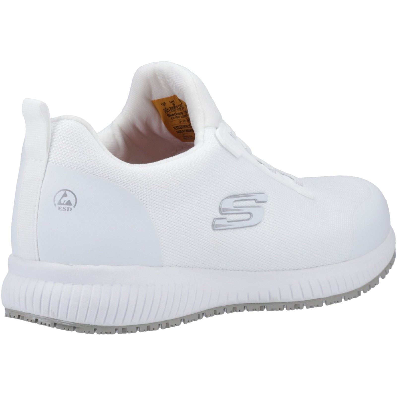 Skechers Workwear Squad SR Myton Baskets De Sécurité Blanches Pour Hommes En Textile