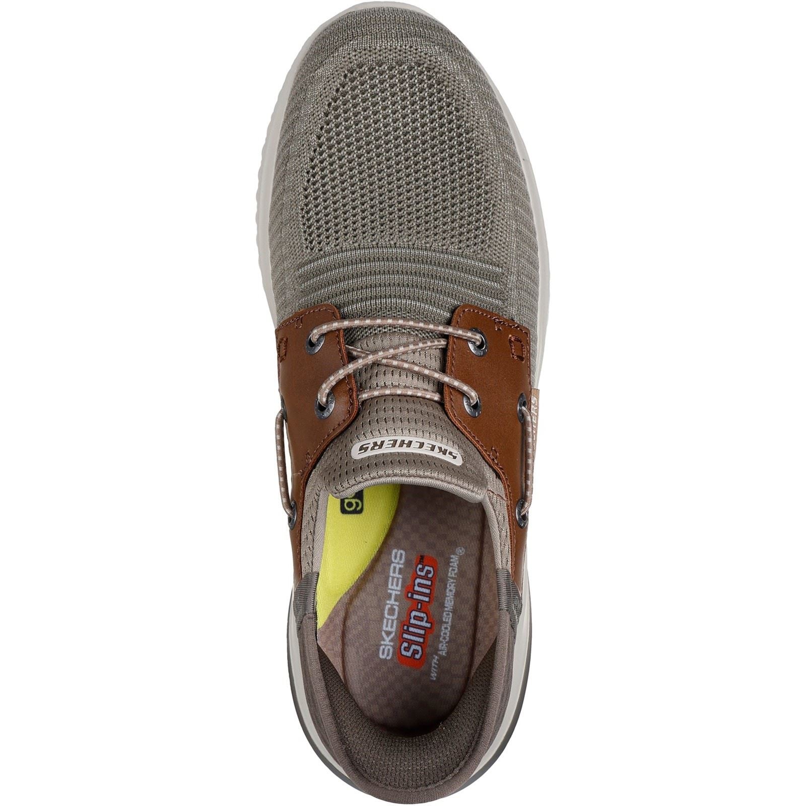 Skechers Delson 3.0 Roth Chaussures De Sport Pour Hommes En Toile Taupe/Marron