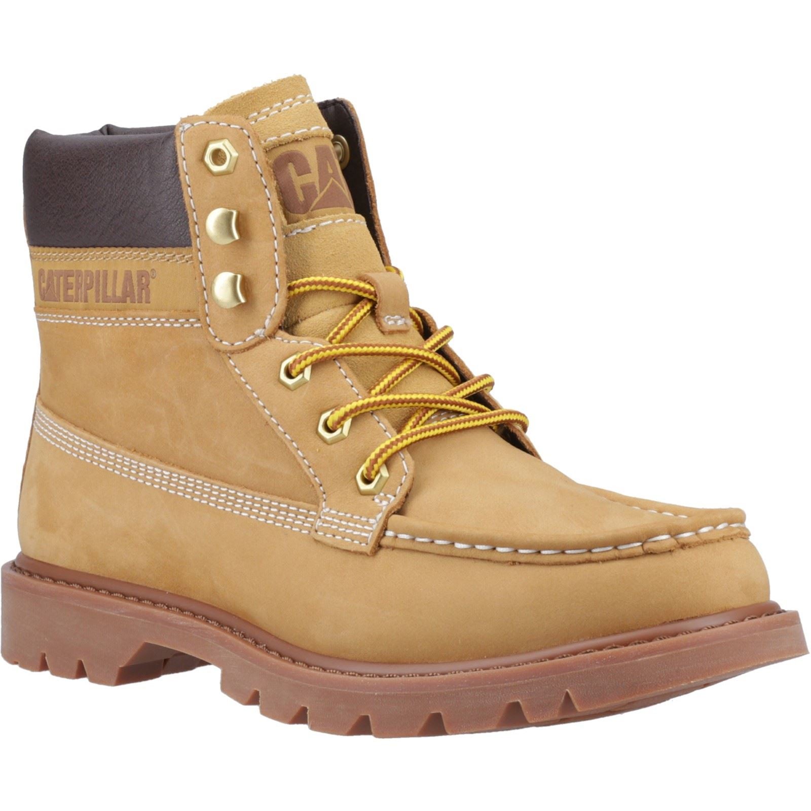 Caterpillar Colorado Moc Toe Bottines À La Cheville En Cuir Pour Hommes Honey Reset