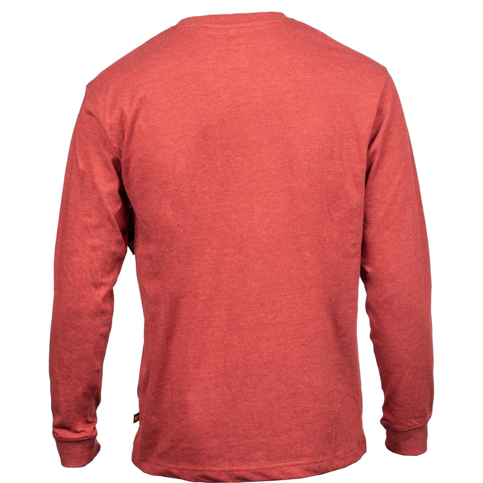Caterpillar Trademark Banner Long Sleeve T-Shirt Rouge En Coton Pour Homme