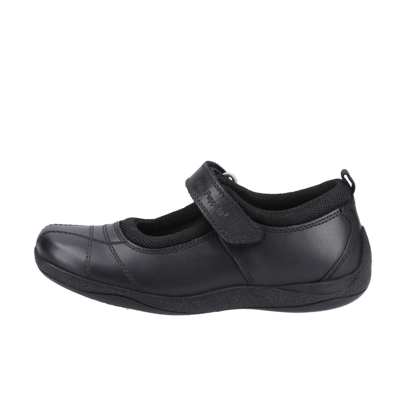 Hush Puppies Clara Junior Chaussures Noires Pour Filles En Cuir